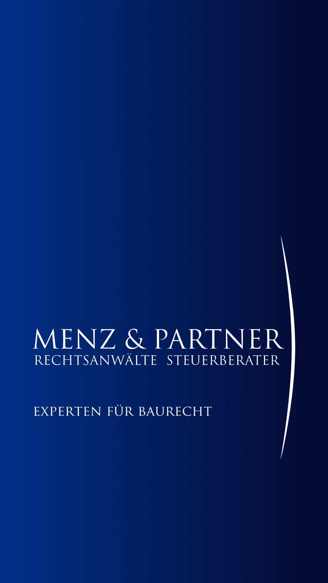 Logo der Kanzlei Menz & Partner mit Aufschrift "Experten für Baurecht"