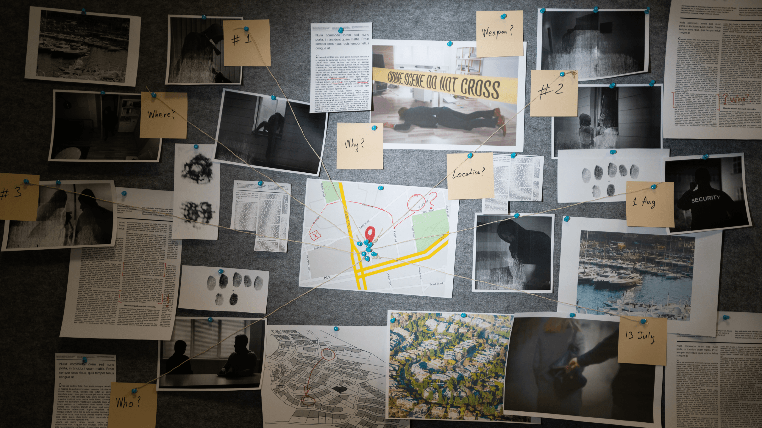 Beweismittel an Wand für Dauer Ermittlungsverfahren