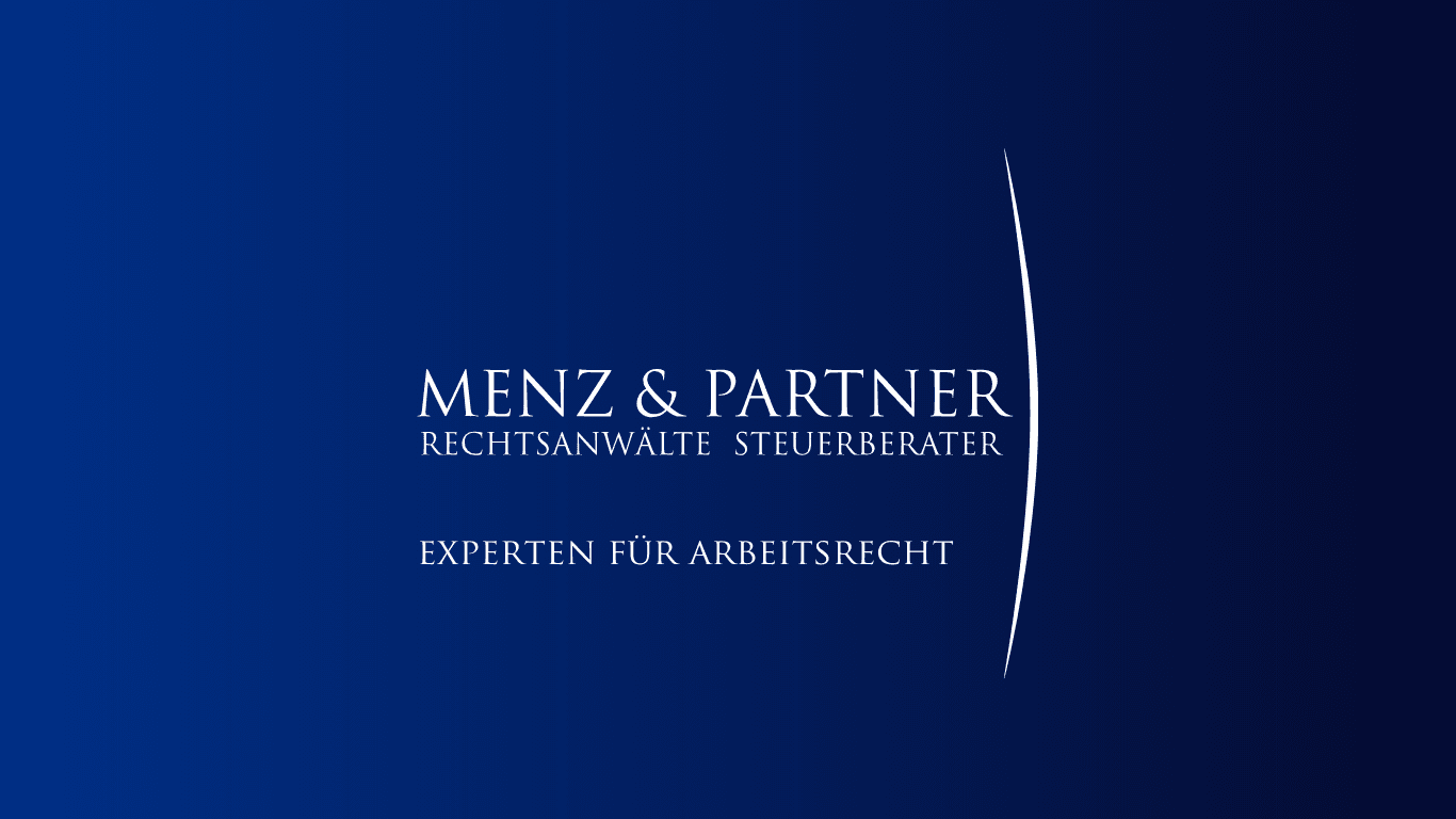 Logo der Kanzlei Menz & Partner mit Schrift: Experten für Arbeitsrecht