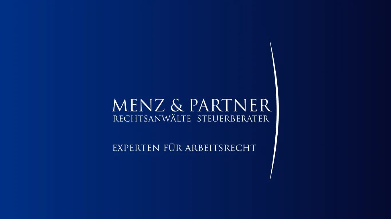 Logo der Kanzlei Menz & Partner mit Schrift: Experten für Arbeitsrecht